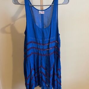 Blue and Red Sheer Tank Top